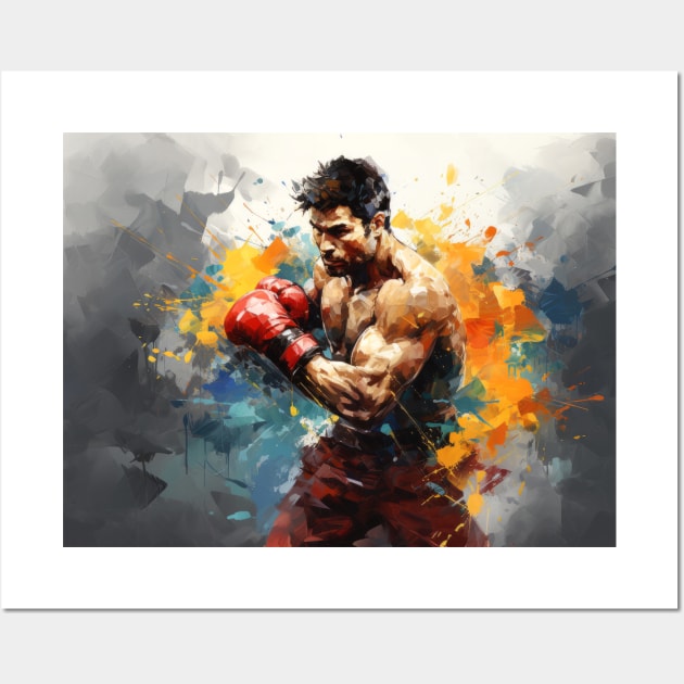 Boxer Boxing Sport Painting Abstract Art Decor Wall Art by Cubebox